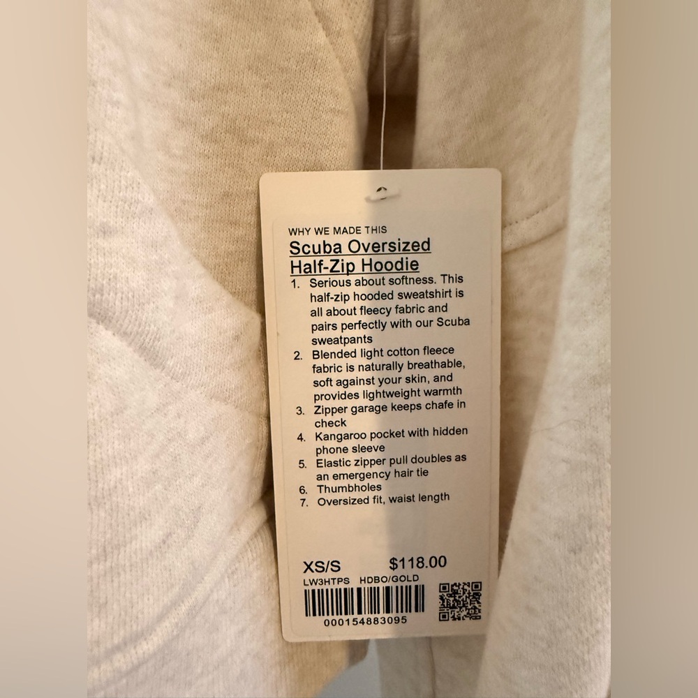 Lululemon Scuba Oversized Half-Zip Hoodie, Size XS/S - Picture 8 of 10